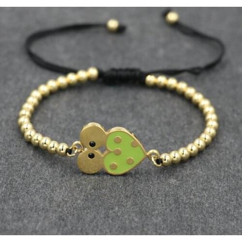 Fashion Stainless Steel Men Women Owl Bracelet Gold Color 4MM Beads Braiding Chakra Bracelets For Couples Jewelry Gift