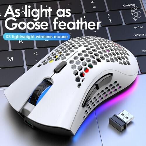 X3 2.4GHz USB Receiver Wireless Gamer Mouse RGB Backlight 7 Keys 2400 DPI Gaming Wireless Mice Gaming Mouse for PC Gaming Laptop