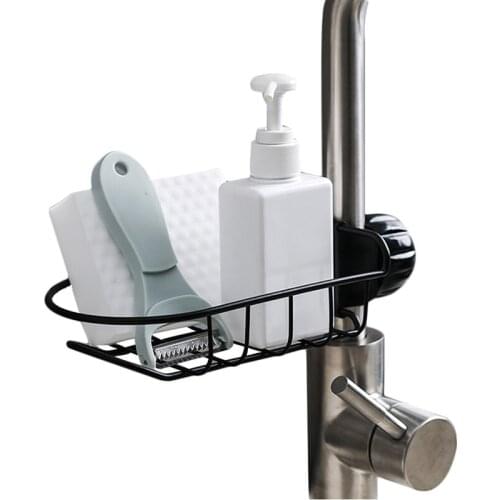 Kitchen Sponge Brush Tools Organizer Rack Bathroom Bottle Shampoo Storage Rack Sink Tidy Accessories