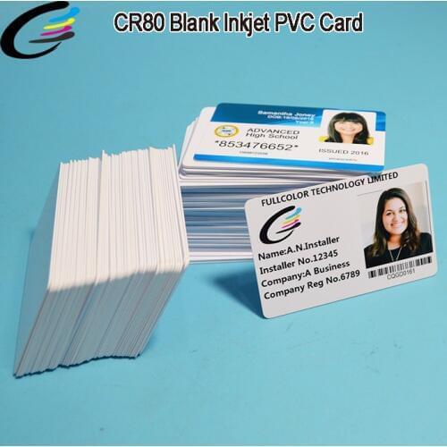 Blank white plastic PVC card for work card inkjet print