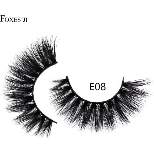 FOXESJI Lashes Makeup Mink Eyelashes High Volume Cruelty free Fluffy Soft 3D Mink Lashes Eyelash Cross False Eyelashes Maquiagem
