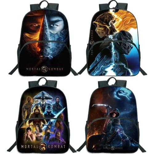 Newest Mortal Kombat Backpack For Boys Girls Bookbag School Backpacks Waterproof Book Rucksack Mochila Children School Bags Gift