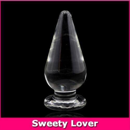 Cheapest! Sex Products Big Glass Butt Plug Huge Transparent Crystal Anal Plug Massager for Women/Men/Lesbian/Gay Adult Sex Toys