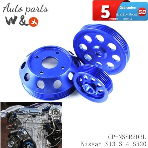 Crank Pulley For Nissan S13 S14 180SX 200SX SR20 2.0L Aluminum Crankshaft Pulley CP-NSSR20BL