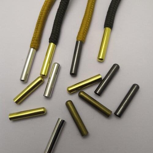 100Pcs Shoelace Heads DIY Shoelaces Shoe Lace Tips Unisex Copper Round Head For Shoestrings Bullet Aglets Tip Shoe Accessories