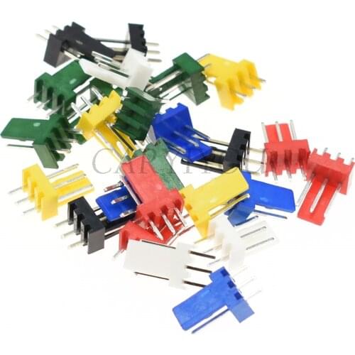 100Pcs 2510-3A KF2510 Male Wafer Plug Connector 2.54mm Pitch Straight Angle Connector for Computer Fan