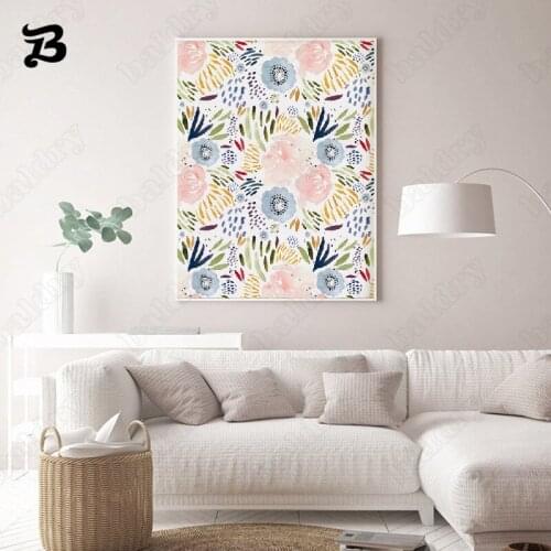 Modern Flower Art Canvas Painting Posters and Prints Wall Art Flowers Wall Pictures for Living Room and Bedroom Home Decoration