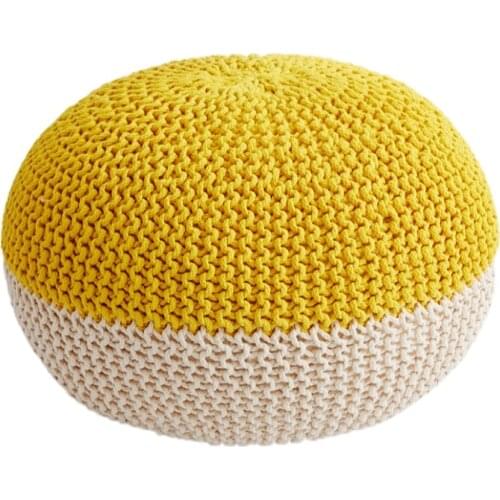 Handmade & Hand Stitched Modern Knitted Pouf Ottoman Footrest Stool Chair Floor Cushion Seat Footstool Home Decorative Seating