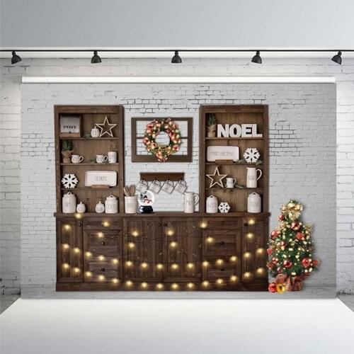 MEHOFOTO Christmas Theme Vinyl Photography Background Old Wooden Wall New Fabric Flannel Backdrops Photo Props Studio