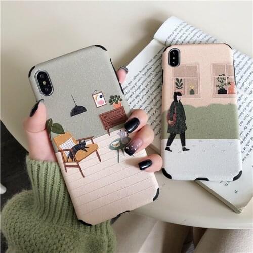 Vintage Silk Matte Floral Phone Case for Iphone 11 Case Cartoon Tpu Case for Iphone 7 11 Pro Xr X Max 6 8 Plus Soft Cover