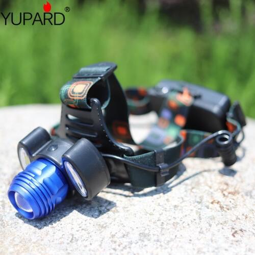 YUPARD Adjust Zoomable Zoom IN/OU T6 LED+2*COB LED Headlamp high bright focus Headlight Waterproof 18650 rechargeable battery