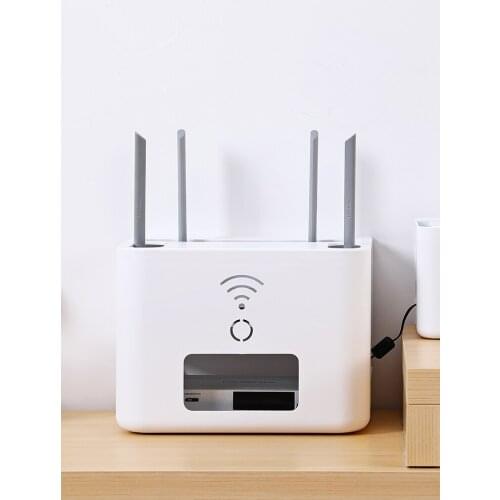 Zq WiFi Router Rack Power TV Socket Power Strip Blocking Patch Board Storage Box