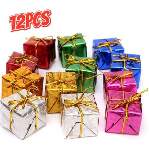 12pcs Laser Small Gift Bag Christmas Decor Christmas Decorations Christmas Tree Pendants Colorful Bubble Christmas Gift Bag