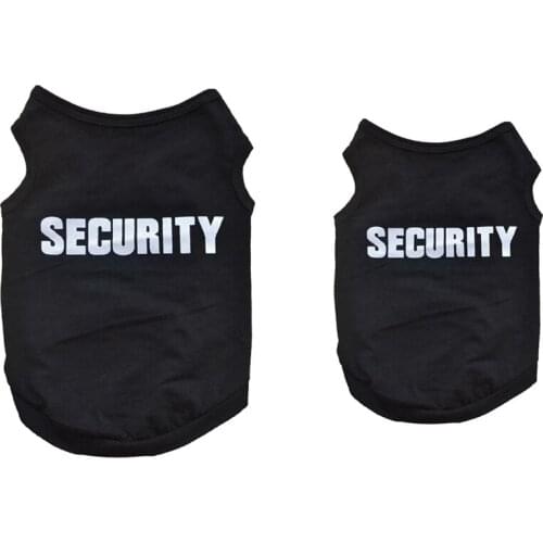 2x Pet Winter Clothes Puppy Dog Cat Vest T Shirt Coat Dress Sweater Apparel "SECURITY", Black XS & S