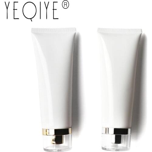 【30PCS】100ml Empty White Cosmetic Container 100g Plastic Soft Tube Makeup Cleanser Lotion Aloe Cream Travel Packaging Bottles
