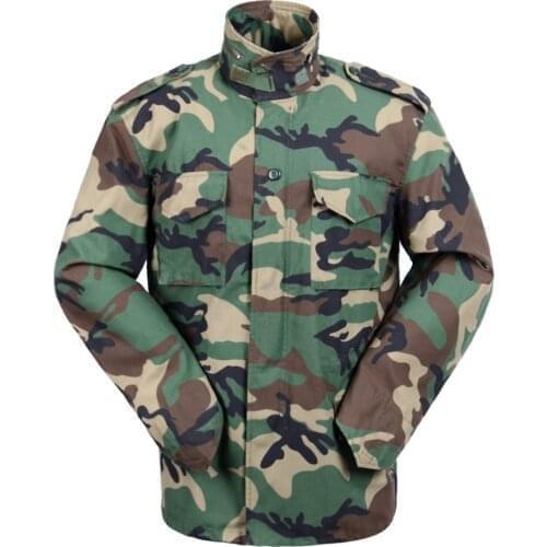 Army Field Jacket Mens Military 65 Cotton Hooded Coat Woodland Camo Tactical Uniform Windbreaker Hunting Clothes Overcoat Male