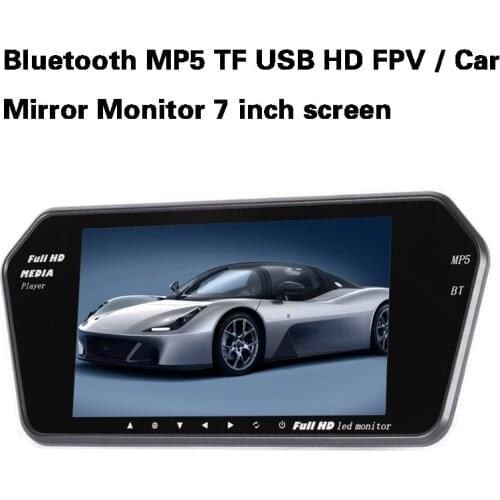 4 LED Wireless Backup Night Rearview Parking reverse Camera + Bluetooth MP5 TF USB HD FPV / Car Mirror Monitor 7 inch screen