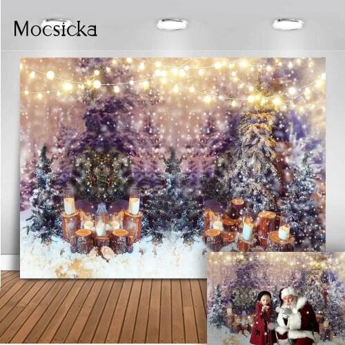 Glitter Christmas Bokeh Adult Portrait Photo Background Pine Christmas Tree Newborn Baby Photo Booth Backdrop Glitter Light