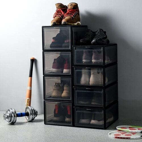 Large transparent plastic shoe box, sneaker shoes, dust-proof and moisture-proof shoe cabinet storage stacking shoe wall