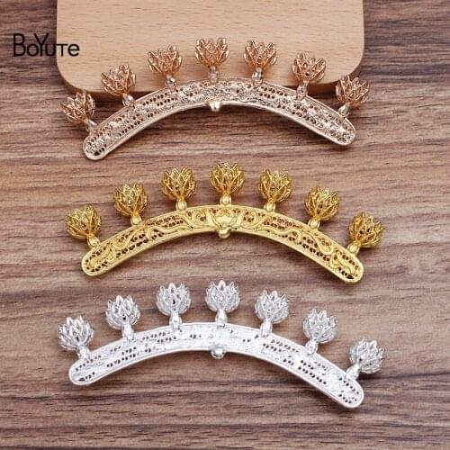 BoYuTe (10 Pieces/Lot) 28*99MM Zinc Alloy Seven Flowers Materials Diy Handmade Hair Jewelry Accessories Wholesale