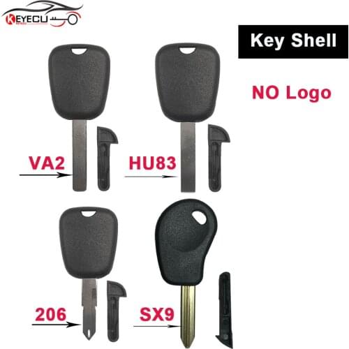 KEYECU 10PCS/Lot Transponder Key Shell Case With Plug Fob for Citroen & Peugeot SX9 / HU83 / VA2 / 206 Blade No Logo