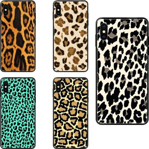 Gold Yellow Pastel Leopard Quick Black Soft TPU Cell Phone Cases For Samsung Galaxy S20 S10e S10 S9 S8 S7 S6 S5 edge Lite Plus