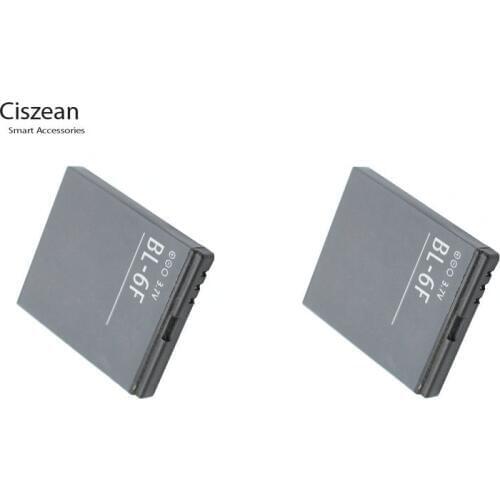 Ciszean 2x 3.7V 1200mAh BL-6F Phone Replacement Li-ion Battery for Nokia N78 N79 N95 6788 6788I BL6F batteries