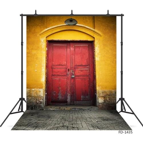 Photo Studio Photographic Background Retro Red Door Wall Fabric Vinyl Photo Backdrops for sale Photography Baby Child Photocall