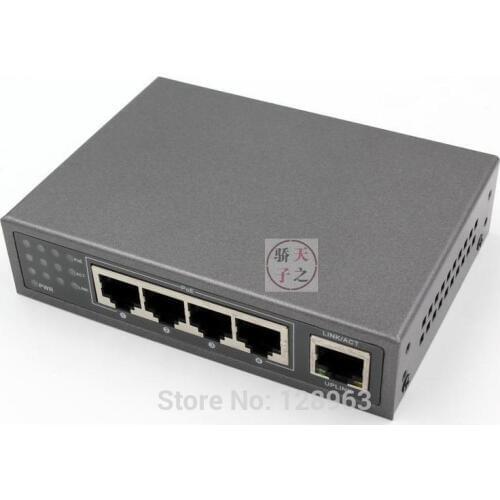 IEEE802.3af/at POE switch 4+1 Port 10/100Mbps Mini Power over Ethernet 65W 48V POE Switch/Injector Power
