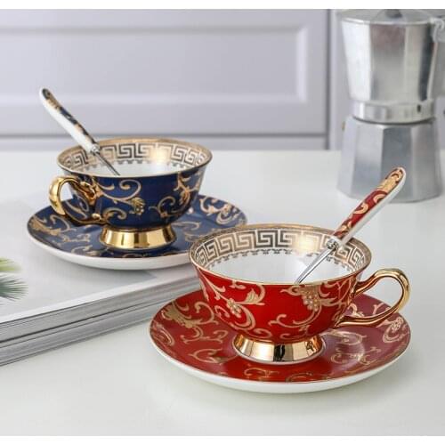 Coffee Cup European-style Small Luxury Ceramic Set Export Golden Exquisite Retro British Afternoon Tea Set High-end Elegant