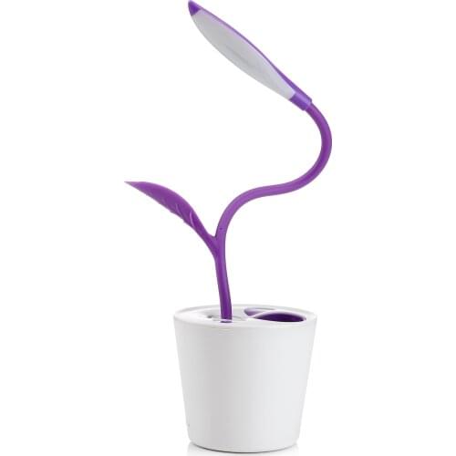 Leaf shape Creative bean seedling eye protection small desk lamp student pen holder lamp rechargeable led table lamp