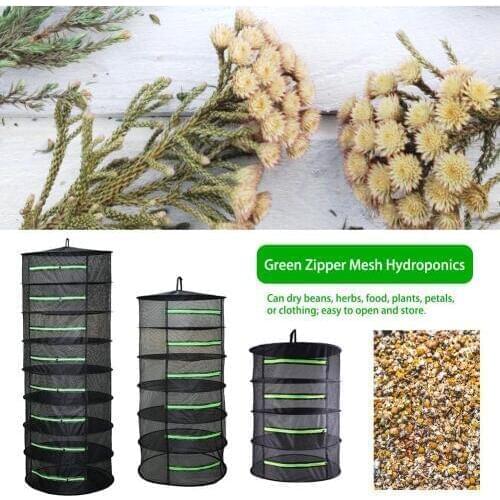 Multifunctional Drying Rack NET Dryer 4/6/8 Layer 0.6M Zipper Mesh Hydroponics For Food Clothing And Petals Quickly Dry Tool