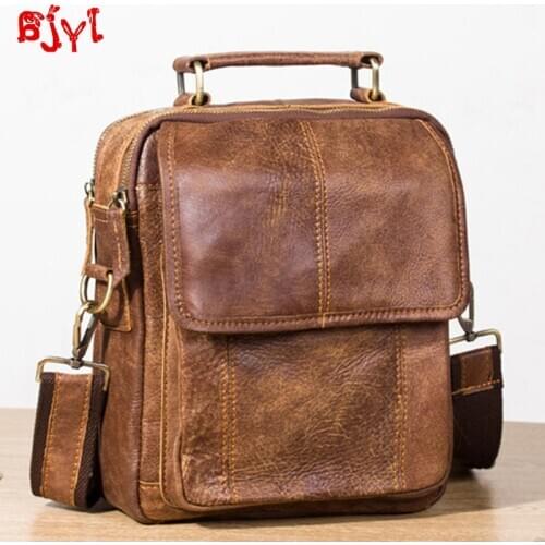 Mens Shoulder Bag Men Handbag Frosted Leather Messenger Bag Casual Portable Bags Retro Handmade Old Leather Top Layer Leather