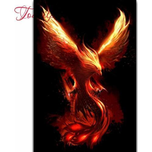 TOUOILP 5D Diamanten crystal square&round diamond sets decorative 5d flaming Phenix diamond painting mountain