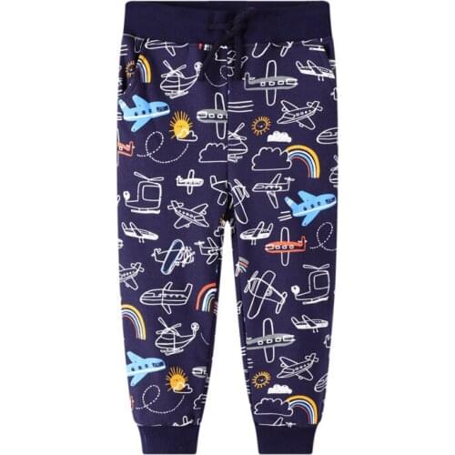 Funnygame New 2021 Cartoon Childrens Long Pants Cotton Cute Boys Girls Sweatpants for Autumn Spring Kids Trousers Pants
