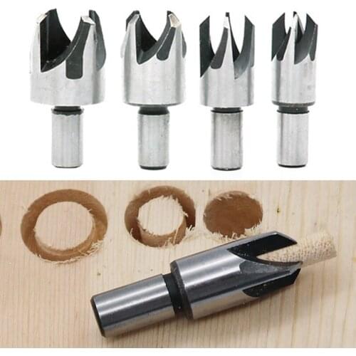 Newest 4Pcs Claw Type Cork Drill Bit Carbon Steel Wood Plug Cutting Tool Kit 6/10/13/16MM Cutter Four-Tooth Chamfered Hole Drill