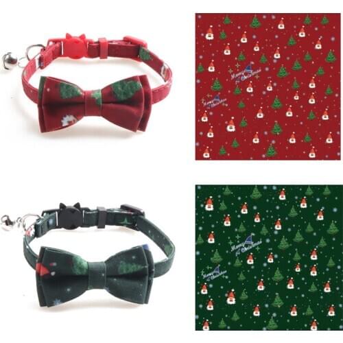 Christmas New Year Pet Cat Dog Bow Bell Collar Small Pet Circle Pet Supplies 2 Optional