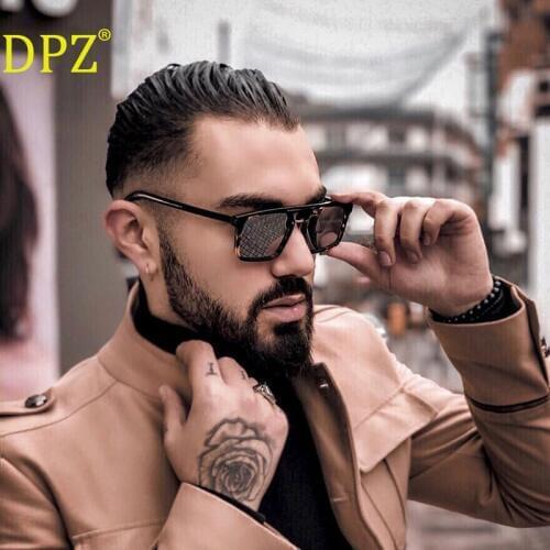 New 2020 DPZ retro trend big frame ladies sunglasses brand design mens box outdoor driving sunglasses Oculos De Sol