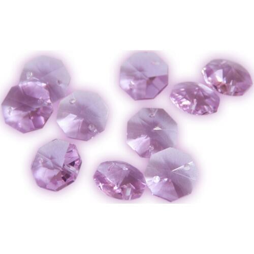 Mix Color 14mm Glass Crystal Octagon Beads In Two Holes Christmas Tree Crystal Bead Garland Strand Beads