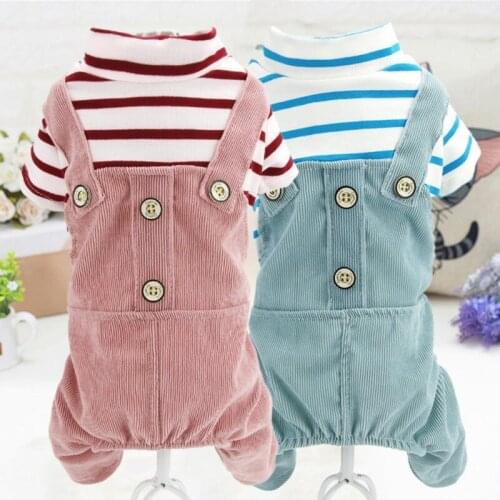 Pet Warm Clothes Pet Jumpsuit Chihuahua Pet Dogs Corduroy Clothing French Bulldog Puppy Dog Costume for Small Medium Dogs Outfit