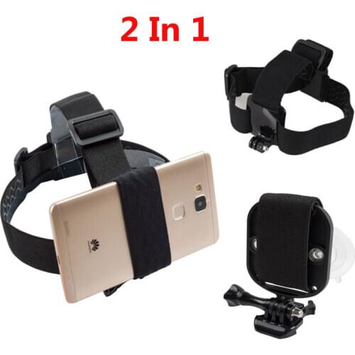 2 in1 Universal Phone Strap for Head Strap Mount with Strong Suction Cup + Chest Stap mount for Gopro SJCAM Xiaoyi Action Camera