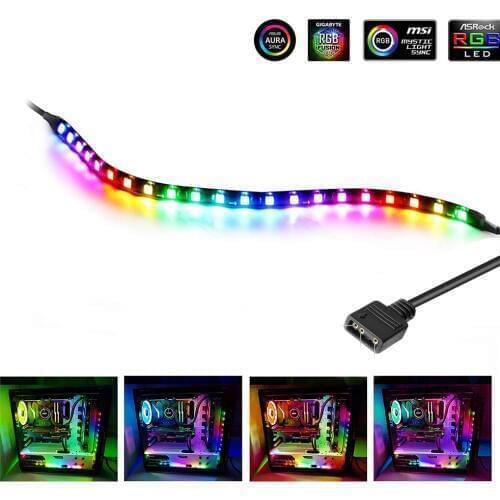 WS2812B Addressable Digital Light Led Strip for PC MSI 60 Leds ASUS Aura SYNC AORUS RGB2.0 3 Pin ADD Header on Motherboard DC5V