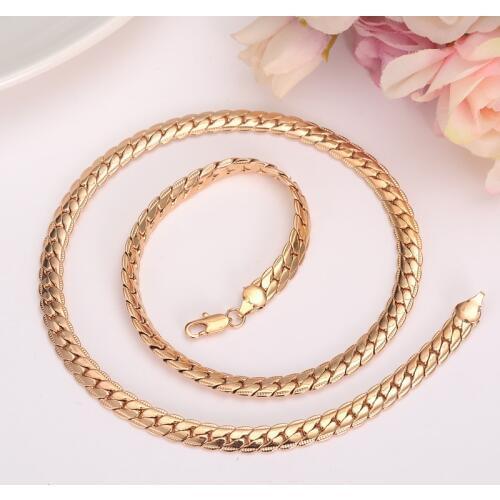 Bangrui New 50cm length Herringbone Snake Chain Man Woman Rose Gold Color Filled Necklace girls gift party jewelry