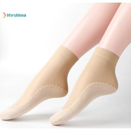 1 Pair of Short Stockings Womens Core-covered Silk Summer Ultra-thin Anti-slip Massage Short Stockings Womens Short Stockings