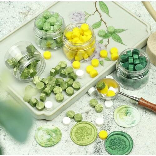 100pcs Vintage Octagonal Sealing Wax Beads Ancient Wax Seal beans Stamp Tablet Pill for vintage craft Envelope Wedding