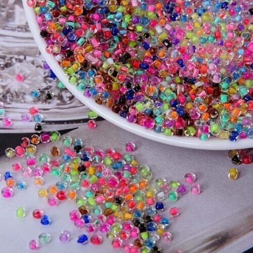 16g 1000pcs 2mm 12/0 Mix Color Colorful Round Loose Spacer Beads Cezch Glass Seed Beads Jewelry Making DIY Garment Bead