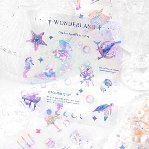 12packs/LOT neverlandseries stationery sticker creative cute lovely decoration DIY sparkle PET sticker