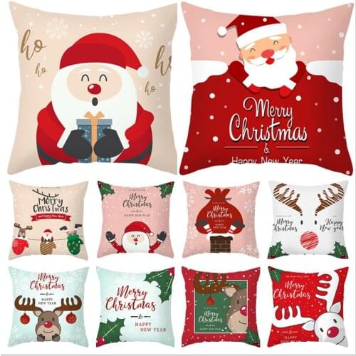 45x45cm Christmas Cushion Cover Merry Christmas Decoration for Home Christmas Sofa Decor 2021 Xmas Gifts New Year 2022 Navidad