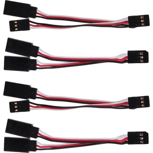 4x Y-Harness Male Female Plug 2 In 1Charge Cable For Futaba JR Replacement