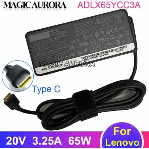 65W AC Adapter ADLX65YCC3A 20V 3.25A T570 T480 T580 T490S R480 E480 E580 X270 L380 MIIX720 S2 2016 2017 2018 Notebook Charger